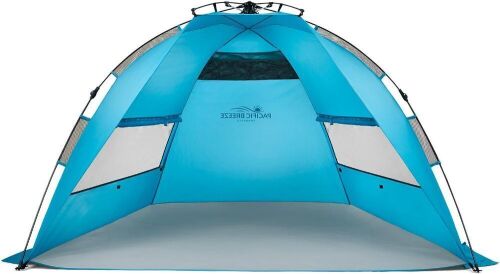 Pacific Breeze Easy Setup Beach Tent, SPF 50+ - Lot 235