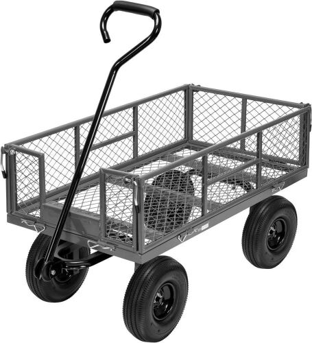VIVOHOME Heavy Duty 880 Lbs Capacity Mesh Steel Garden Cart with Removable Sides  - Lot 91