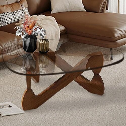 Triangle Glass Coffee Table 35.8"  - Lot 594