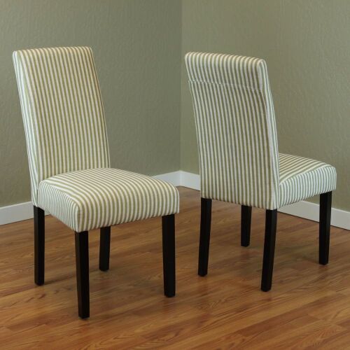 Monsoon Pacific Villa Stripe Linen Dining Chairs, Set of 2  - Lot 704