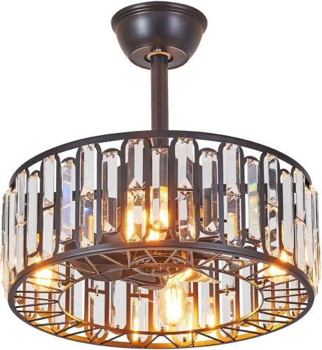18" Crystal Caged Ceiling Fan Light - Lot 41