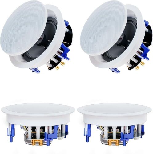 Herdio 6.5'' 2-way Full Range Stereo Sound Ceiling Speakers, 4 Pack  - Lot 163