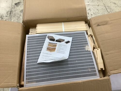 10 Frames Complete Beehive Starter Kit, 2 Layers Langstroth Beehive includes 1 Deep Bee Boxes, 1 Medium Box with Beehive Frames and Food Grade Foundation Sheet   - Lot 171