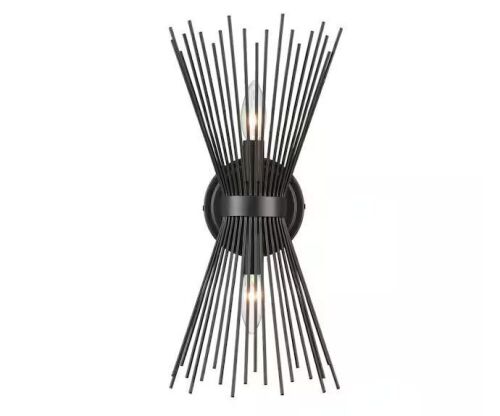 2-Light Black Modern Wall Sconce - Lot 177
