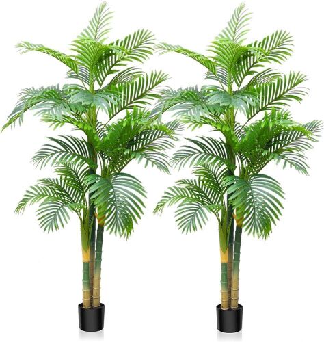 7' Artificial Golden Cane Palm Tree, 2 pc  - Lot 162