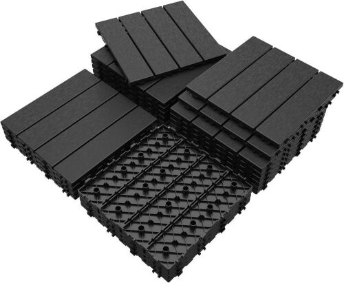  AOSTD Plastic Interlocking Deck Tiles, 12"x12", 27 Pack - Lot 164