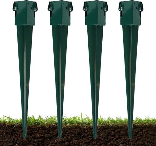 Proworx Green Metal Powder Coated Ground Spikes, 36" x 4" x 4", 4 pc - Lot 394