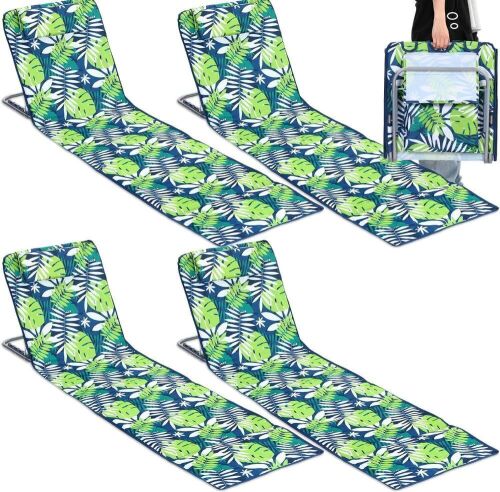 Folding Beach Lounge Chairs, 4 Pack  - Lot 208