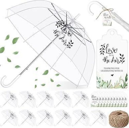 Clear Wedding Umbrellas, 12 Pack  - Lot 263