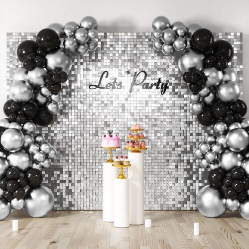 COKAOBE Silver Shimmer Wall Backdrop, 48pc  - Lot 287