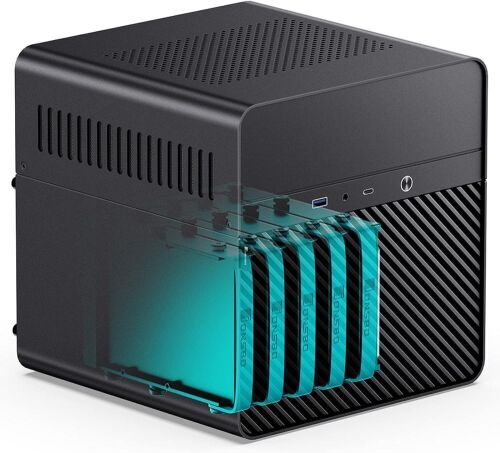 JONSBO N2 Black NAS ITX Case 5+1 Disk Bays, Built-in 12cm Fan, SFX Power Bite - Lot 269