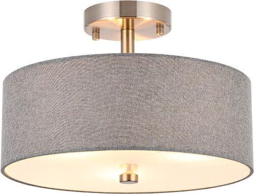 3-Light Semi Flush Mount Ceiling Light Fixture, 13" - Lot 262