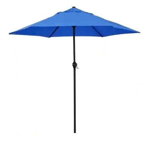 9 ft. Steel Market Push Tilt Patio Umbrella in Polyester Pacific Blue - Lot 266