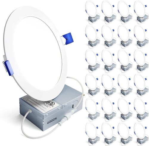 Ensenior 24 Pack 6 Inch LED Recessed Ceiling Light, Dimmable, 12W - Lot 473