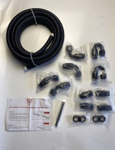 Nylon Braided Fuel Line Hose Kit 6AN CPE 20FT 0.34inch ID 10Pcs Fittings Black - Lot 77