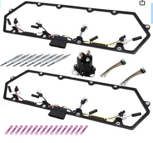 Powerstroke Diesel Valve Cover Gasket Set Compatible with Ford F250 F350 E250 E350 Diesel Powerstroke 7.3L 1999-2003 Replace OEM F81Z-6584-AA,615-201 - Lot 101