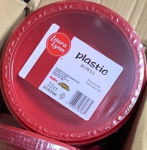 Laura Lynn dinnerware plastic bowls, 22 count 20oz. bowls - Lot 140