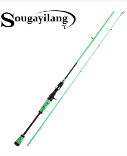 One Bass Fishing Pole 24 Ton Carbon Fiber Casting and Spinning Rods - Two Pieces, SuperPolymer Handle Fishing Rod for Bass Fishing - Lot 51