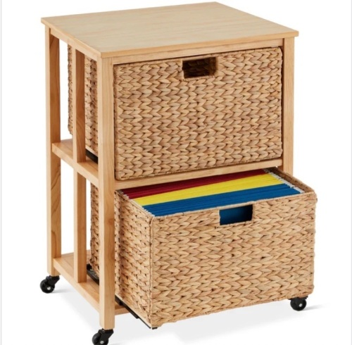 Vertical Rolling File Cabinet w/ Rubberwood Frame, Locking Caster Wheels - Lot 54