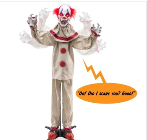 Scary Harry the Motion Activated Animatronic Killer Clown Halloween Prop - Lot 216