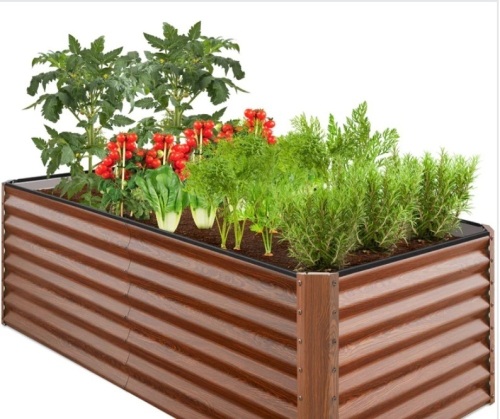 Outdoor Metal Raised Garden Bed for Vegetables, Flowers, Herbs - 6x3x2ft - Lot 246