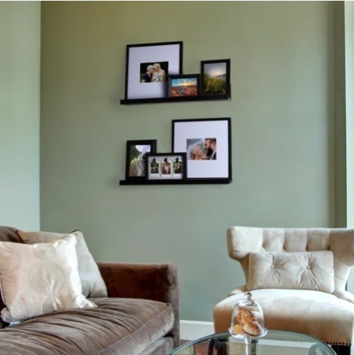 1-In Place Black Picture Ledge Floating Wall Shelf Size:35 4 X4.5 X3.5 Inches - Lot 247