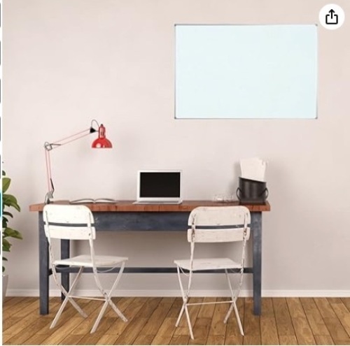 Magnetic Dry Erase Board, White Board 48 x 36 Inch, Silver Aluminium Frame - Lot 250