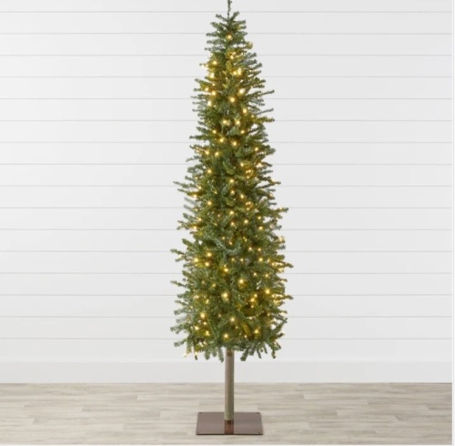 Pre-Lit Artificial Alpine Slim Pencil Christmas Tree w/ LED Lights, Stand 7.5ft - Lot 268