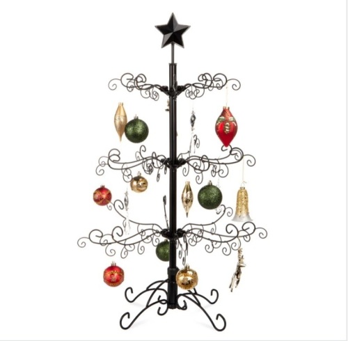 Wrought Iron Christmas Tree Ornament Display w/ Easy Assembly, Stand - 3ft - Lot 272