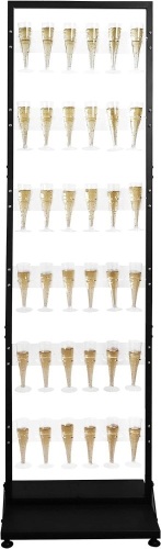 Upper Midland Products Champagne Wall Display Stand Holder, 6 Tier Acrylic Wine Glass & Flute Wedding and Party, Mimosa Bar Decor, Can Hold Up To 36 Cups, Measures 73" x 22" x 16" - Lot 9314
