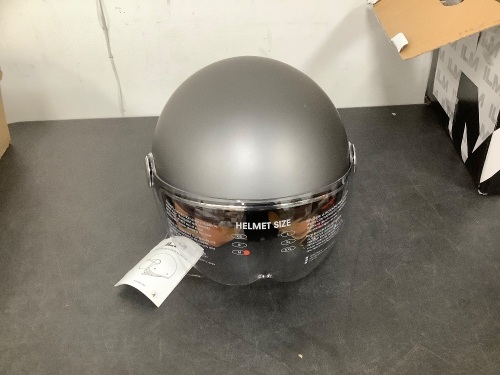 ILM Open Face Motorcycle Helmet Matte Gray, (Medium) - Lot 9351