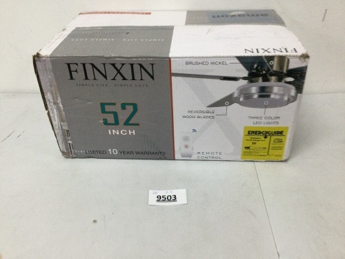 FINXIN 52in Ceiling Fan w/ Remote Control - Lot 9503