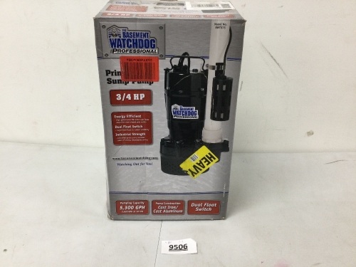 The Basement Watchdog Pro. 3/4 Sump Pump - Lot 9506