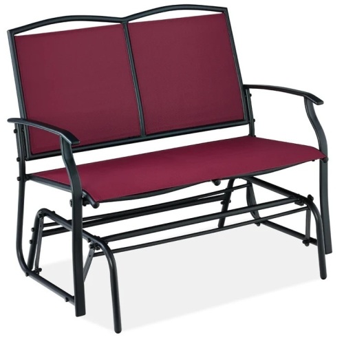 2-Person Patio Loveseat Swing Glider, Bench Rocker w/ Armrests - Lot 9425anm