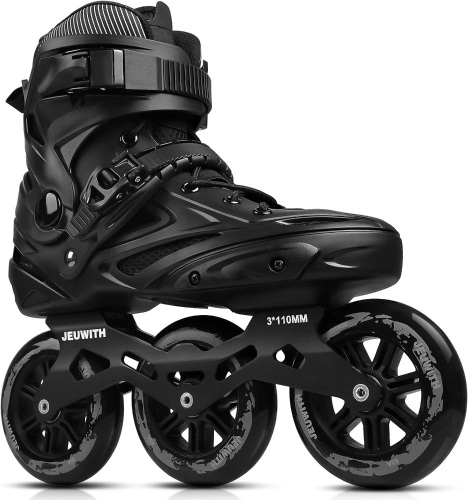 Inline Skates, 3 Wheels 110mm Roller Skates Blades for Adult Women Men, Professional Outdoor Fitness Inline Speed Skates for Unisex - Lot 9624