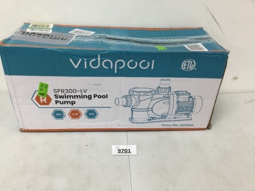VidaPool Swimming Pool Pump SPR300-LV - Lot 9701
