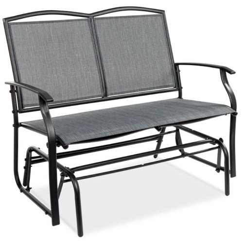 2-Person Patio Loveseat Swing Glider, Bench Rocker w/ Armrests - Lot 9658
