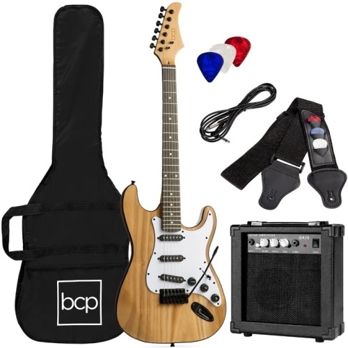 Beginner Electric Guitar Kit w/ Case, 10W Amp, Tremolo Bar - 39in - Lot 9780