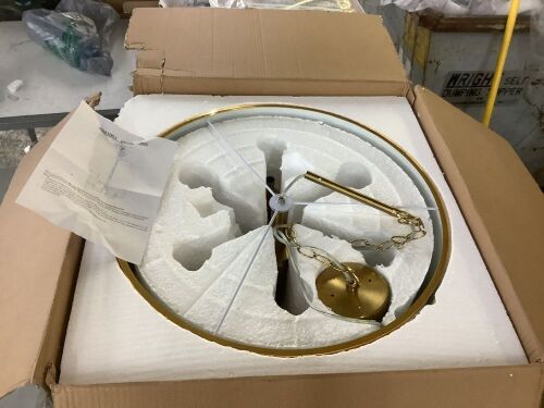 24" 6-Light Modern Large Drum Pendant Light Fixtures with White Shade - Lot 370