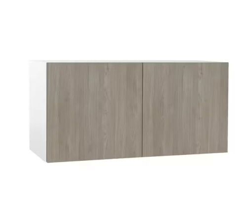 Cambridge Quick Assemble Modern Style, Grey Nordic 30 x 12 in. Wall Bridge Kitchen Cabinet (30 in. W x 12 in. D x 12 in. H) - Lot 422