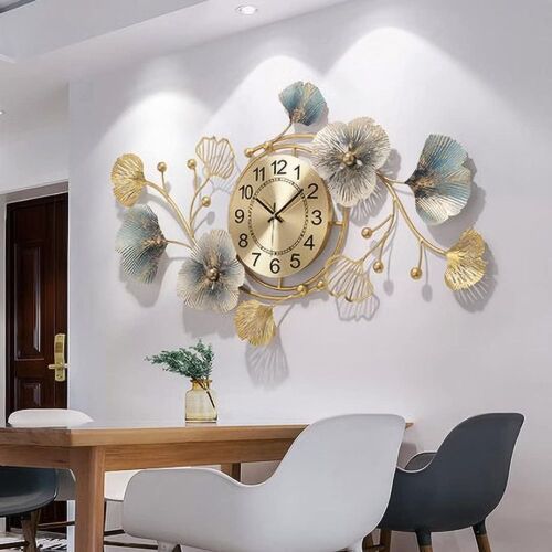 Ginkgo Leaf Design Wall Clock 33" - Lot 482
