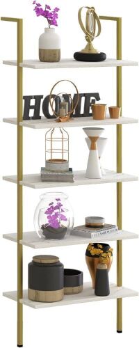 5 Tiers Ladder Shelf White Marble - Lot 628