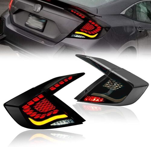 LED Smoked Lens Tail Lights for 2016-2021 Honda Civic Sedan - Lot 238
