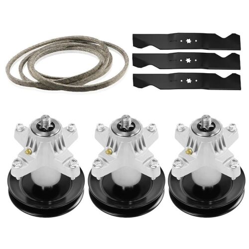 Deck Rebuild Kit for MTD Cub Cadet RZT Craftsman Z6600 ZT-L54 54" Deck, 3 Spindles 618-05137 918-05137, 3 Blades 942-0677B, 1 148 1/4" x 5/8" Deck Belt - Lot 246