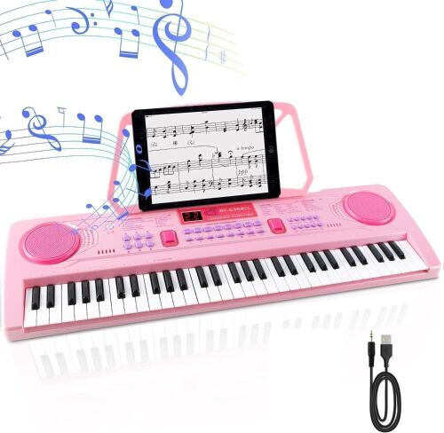 WOSTOO Kids Portable 61 Keys Keyboard Piano - Lot 306