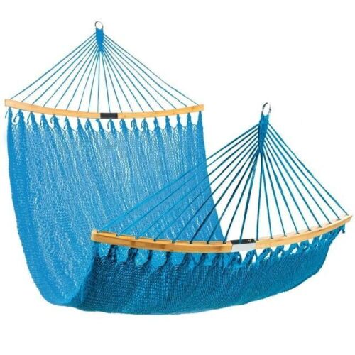 2-Person Woven Polyester Hammock w/ Curved Bamboo Spreader Bar, Carry Bag - Lot 339