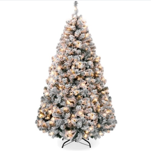 Pre-Lit Snow Flocked Artificial Pine Christmas Tree w/ Warm White Lights 4.5ft - Lot 102