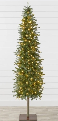 Pre-Lit Artificial Alpine Slim Pencil Christmas Tree w/ LED Lights, Stand 6ft - Lot 104