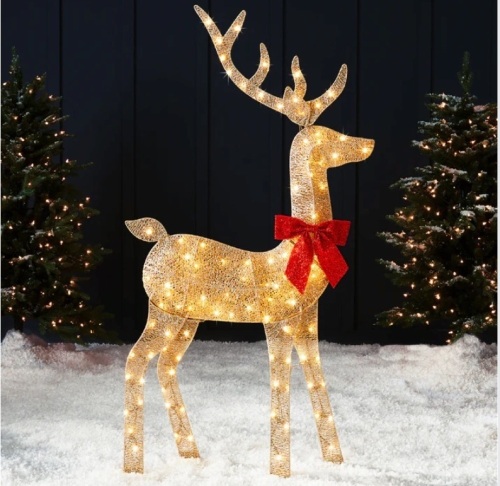 Lighted 2D Christmas Buck Outdoor Decor w/ 105 LED Lights - 5ft - Lot 125