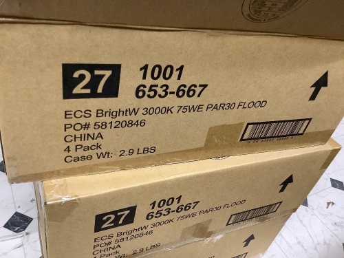 3 cases 75w ecosmart led light bulbs-total 24 bulbs total - Lot 157